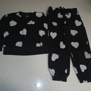 Old Navy Black and White Heart Kids Matching Set